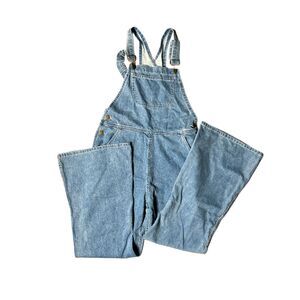 Christy Dawn Overalls light wash wide leg flare Size 29
